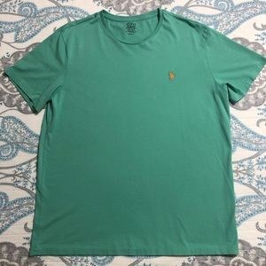 POLO R. LAUREN Large Green T-Shirt Orange Horse